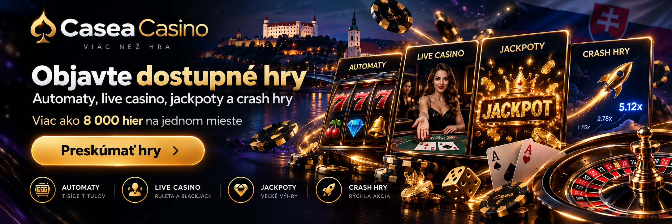 Výhody hrania v Casea Casino